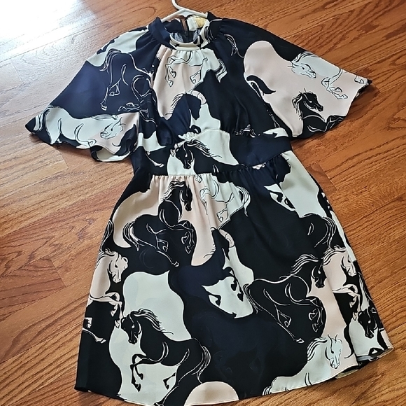 kate spade Dresses & Skirts - Authenic Kate Spade  Black & Cream Horse Print Dress